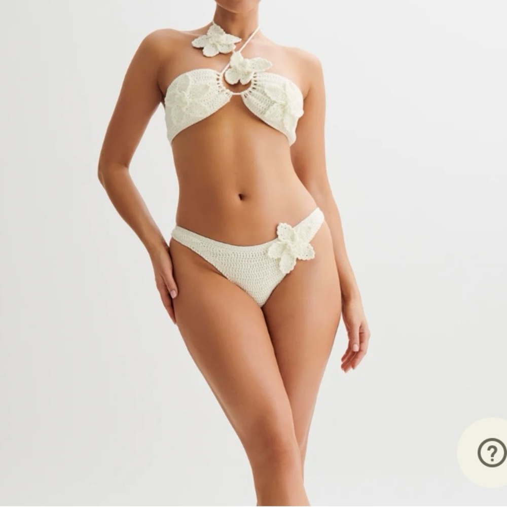 Meshki Ivory Skye / River Floral Crochet Bikini Set